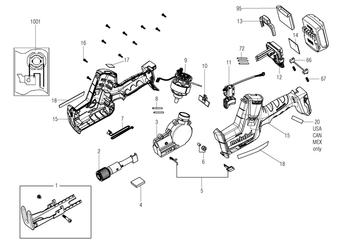 Vue éclatée METABO 02322000#01