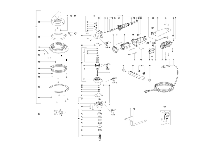 Vue éclatée METABO 03823180#01