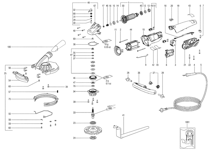 Vue éclatée METABO 03824000#01