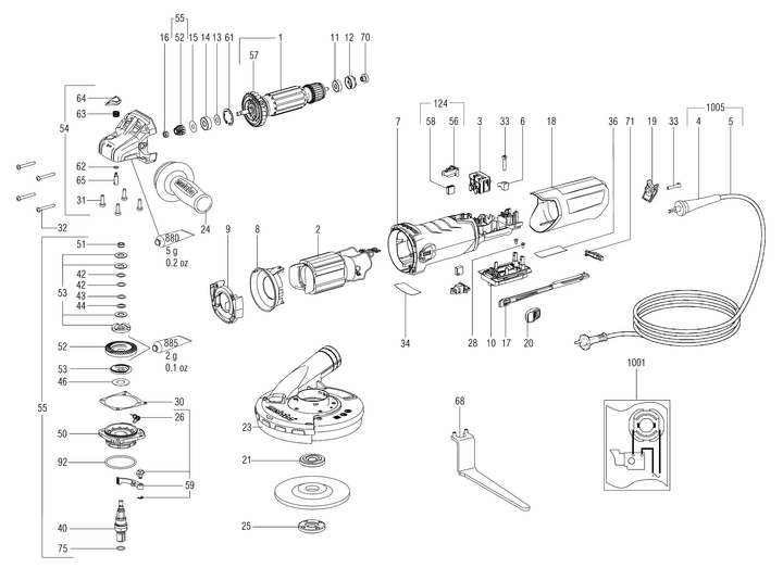Vue éclatée METABO 03829000#01