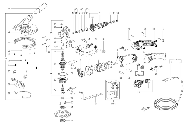 Vue éclatée METABO 03825000#01