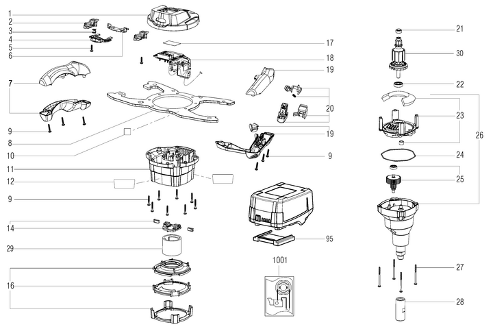 Vue éclatée METABO 01163000#01