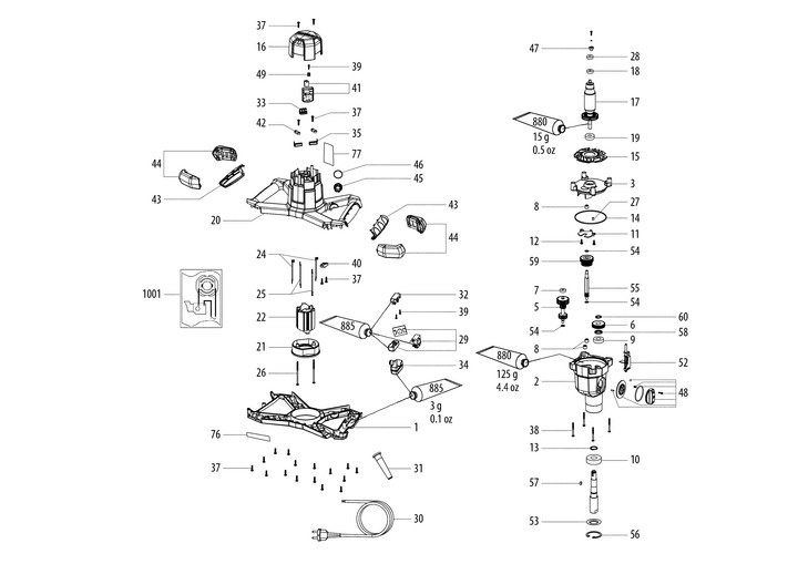 Vue éclatée METABO 14046000#01