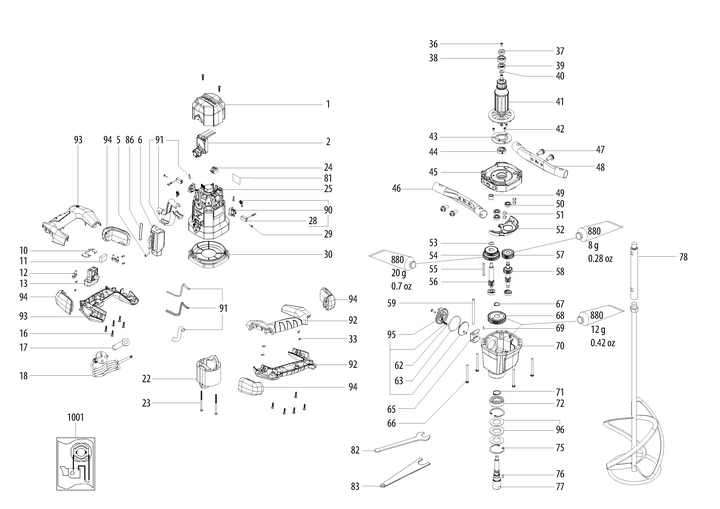 Vue éclatée METABO 14049000#01