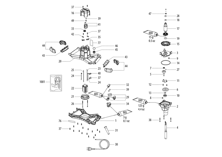 Vue éclatée METABO 14045000#01