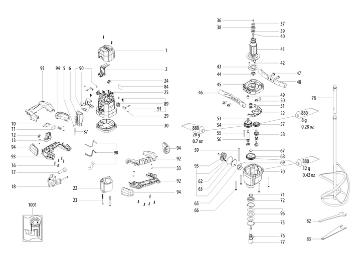 Vue éclatée METABO 14050000#01