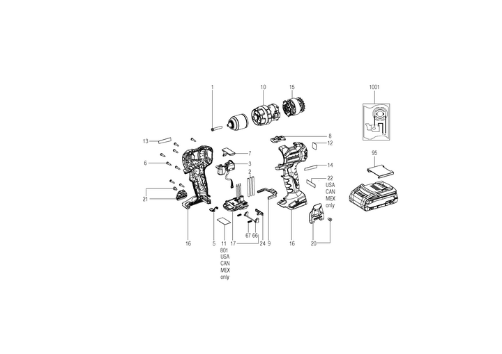 Vue éclatée METABO 02316001#01