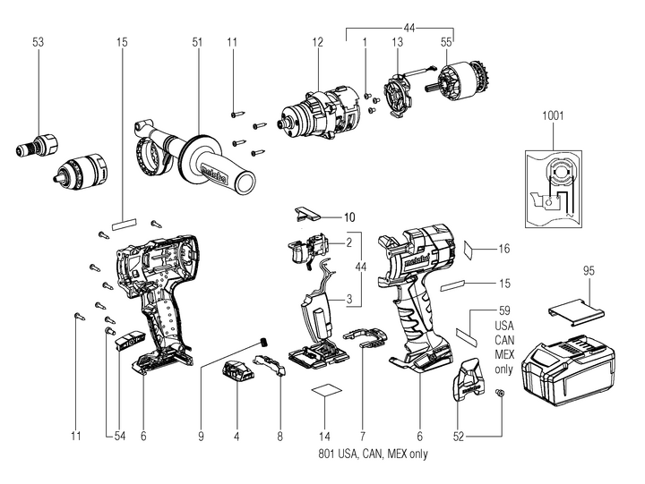 Vue éclatée METABO 02357000#01