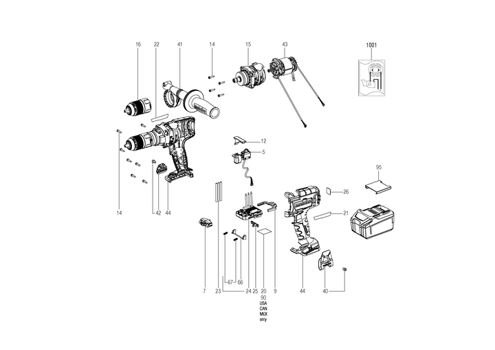 Vue éclatée METABO 03185000#01