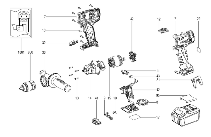 Vue éclatée METABO 02200000#01