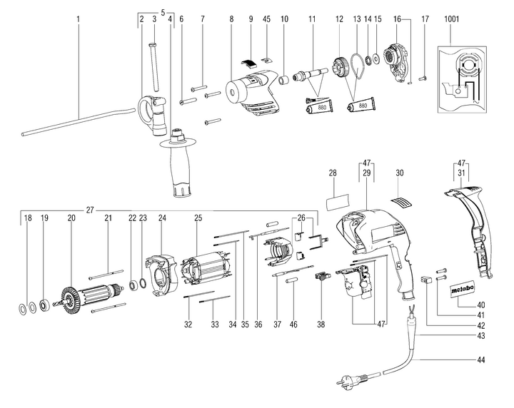 Vue éclatée METABO 06101000#01