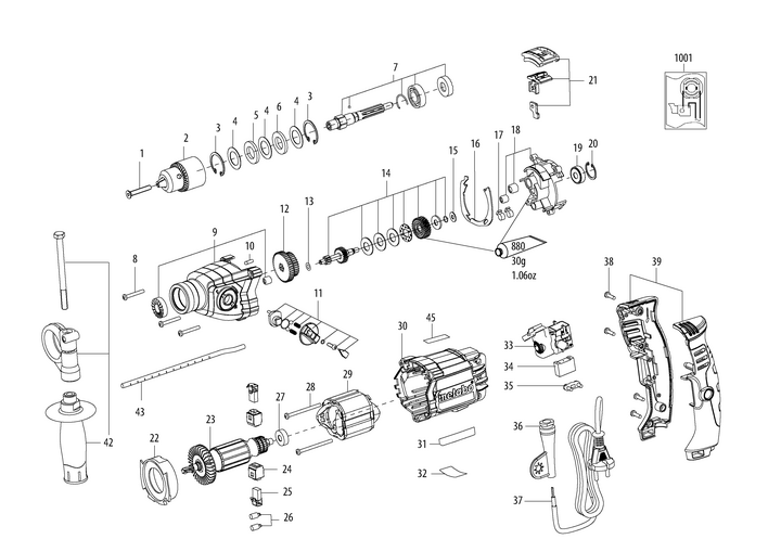 Vue éclatée METABO 01744000#01