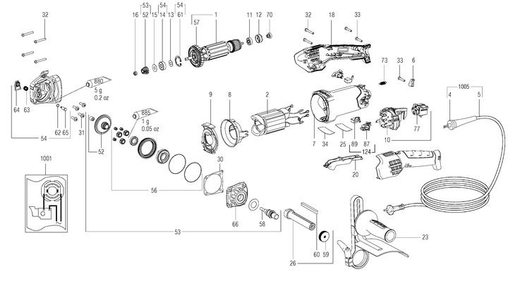 Vue éclatée METABO 02259180#01