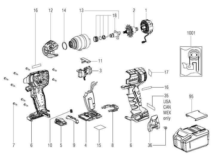 Vue éclatée METABO 02396360#01