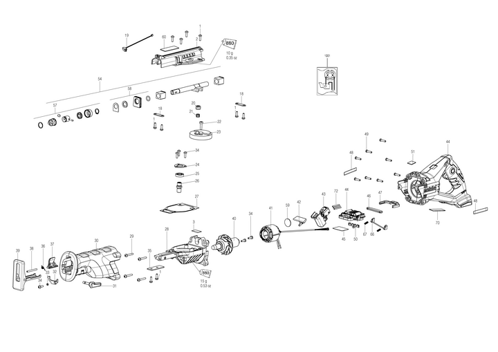 Vue éclatée METABO 02267000#01