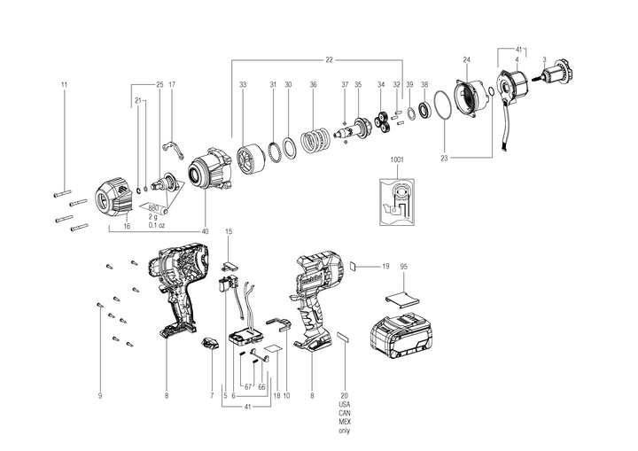 Vue éclatée METABO 02401000#01