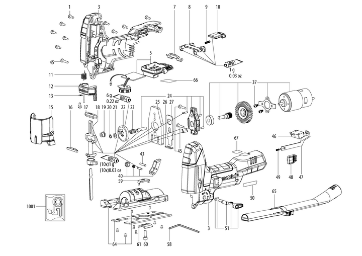 Vue éclatée METABO 01047000#01