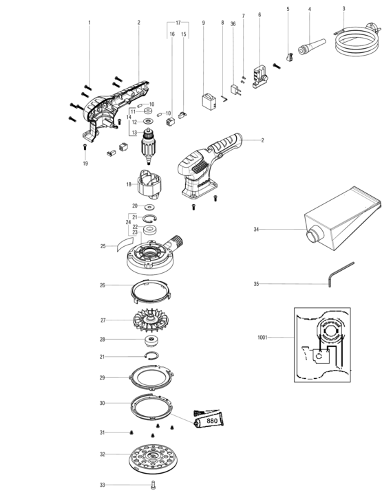Vue éclatée METABO 00443000#01