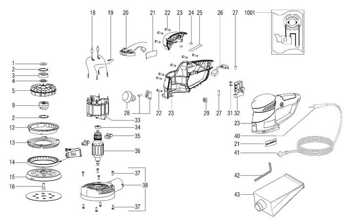 Vue éclatée METABO 00131180#01