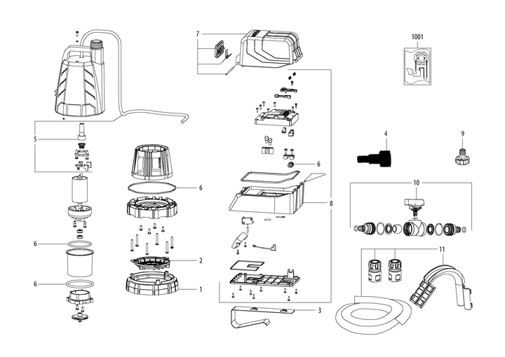 Vue éclatée METABO 01729000#01