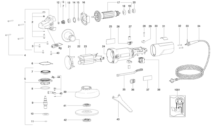 Vue éclatée METABO 03614010#01