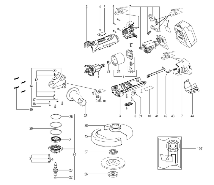 Vue éclatée METABO 02170001#01
