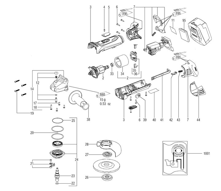 Vue éclatée METABO 02174001#01