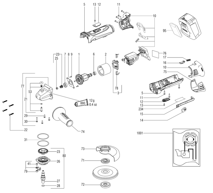 Vue éclatée METABO 00174000#01
