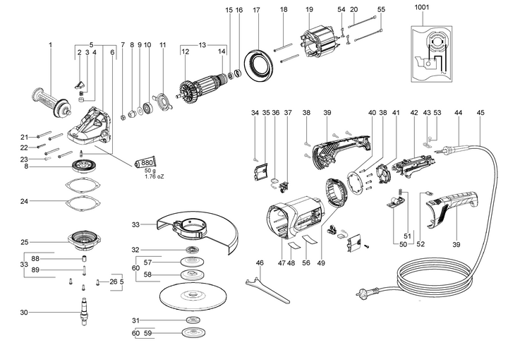 Vue éclatée METABO 06448000#01