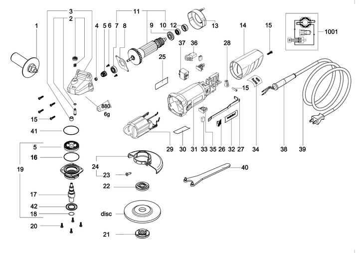 Vue éclatée METABO 01230001#01