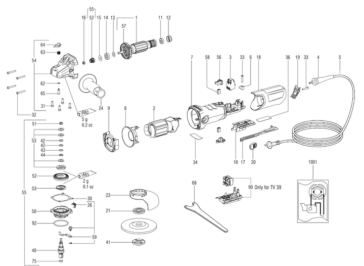 Vue éclatée METABO 00354010#01