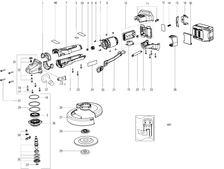 Vue éclatée METABO 13077000#01