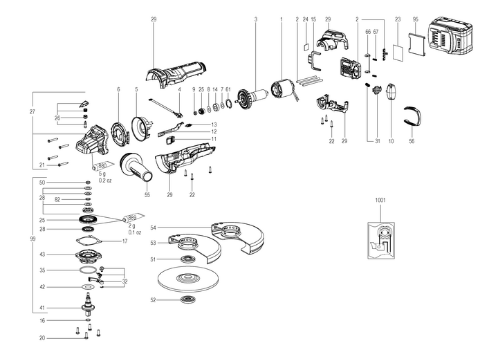 Vue éclatée METABO 01735000#01