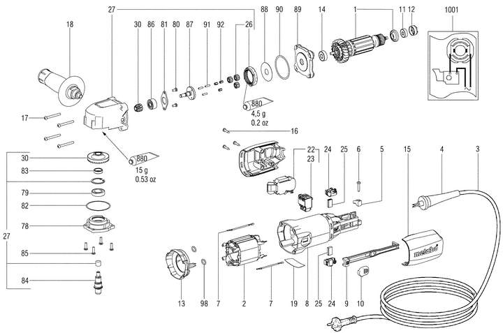 Vue éclatée METABO 00512001#01