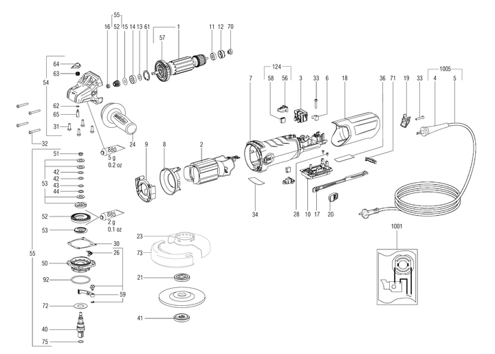Vue éclatée METABO 00464001#01