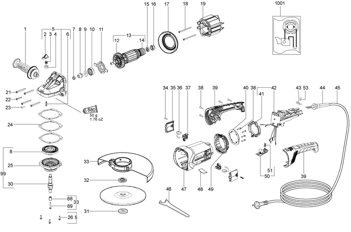Vue éclatée METABO 06464000#01