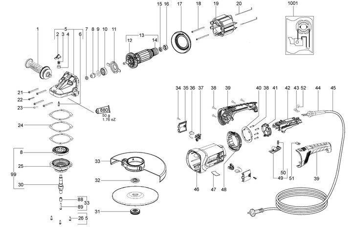 Vue éclatée METABO 06465000#01