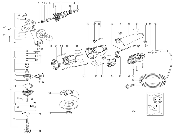 Vue éclatée METABO 01105000#01