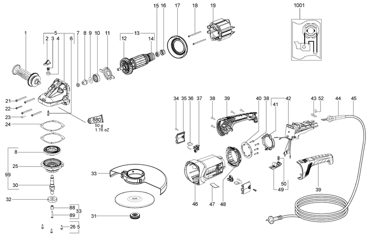 Vue éclatée METABO 06471180#01