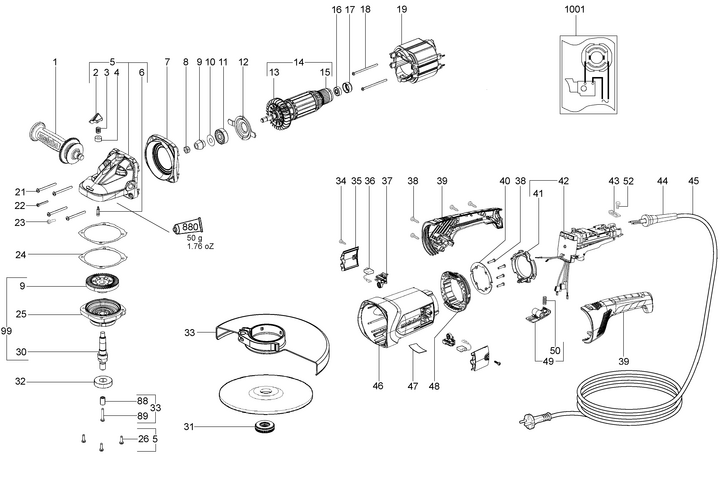 Vue éclatée METABO 06476000#01