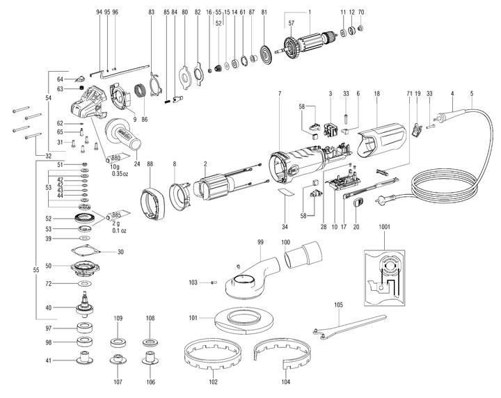 Vue éclatée METABO 21040000#01