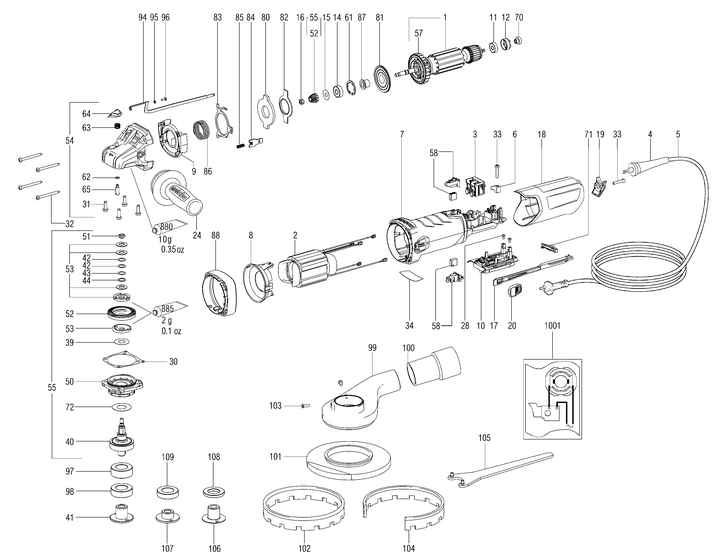 Vue éclatée METABO 21040001#01