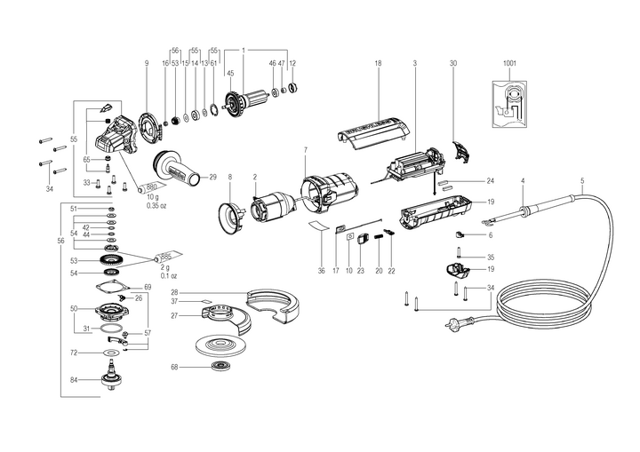 Vue éclatée METABO 00664000#01