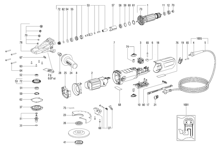 Vue éclatée METABO 13082180#01