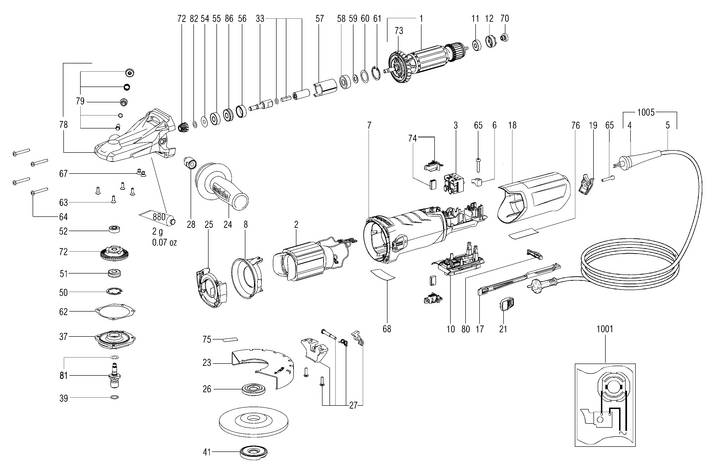 Vue éclatée METABO 13083001#01
