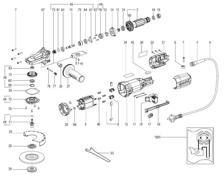 Vue éclatée METABO 13060180#01
