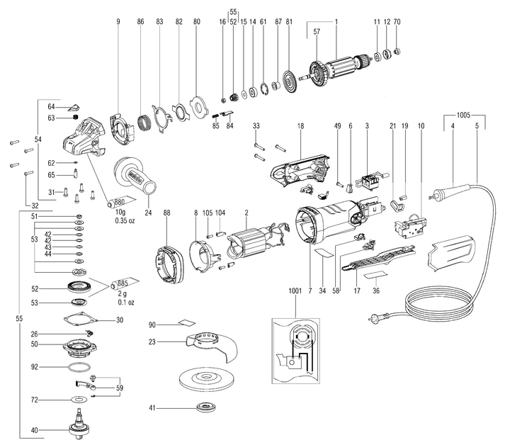 Vue éclatée METABO 00548000#01