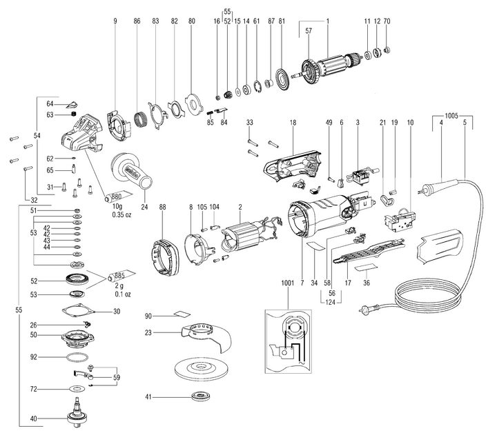 Vue éclatée METABO 00548002#01