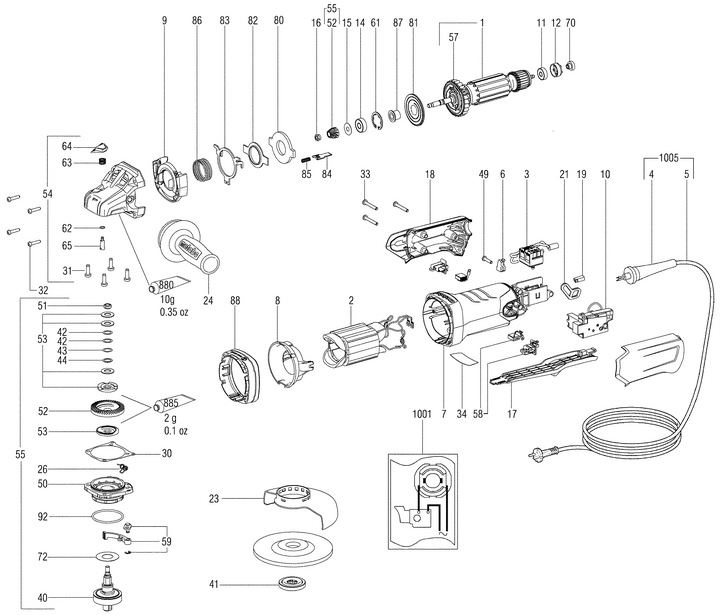 Vue éclatée METABO 21037001#01