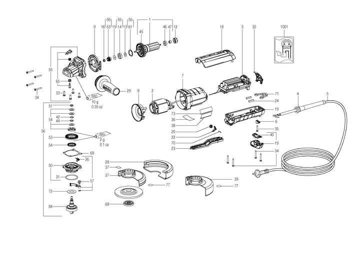 Vue éclatée METABO 00645000#01